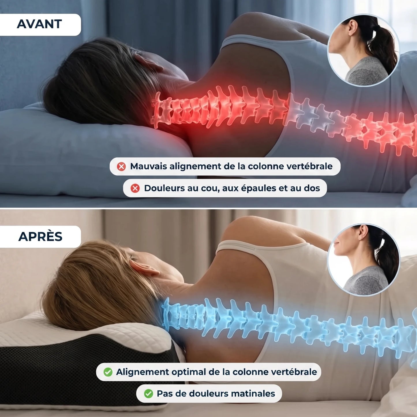 MemoForm — Oreiller Cervical à Mémoire de Forme