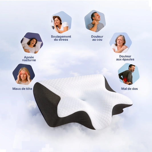 MemoForm™ — Oreiller Cervical Ergonomique à Mémoire de Forme