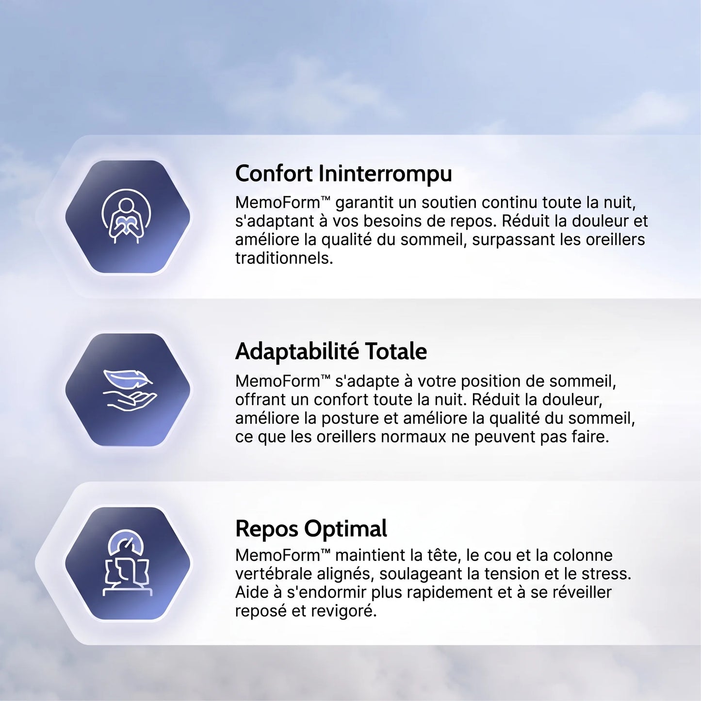 MemoForm — Oreiller Cervical à Mémoire de Forme