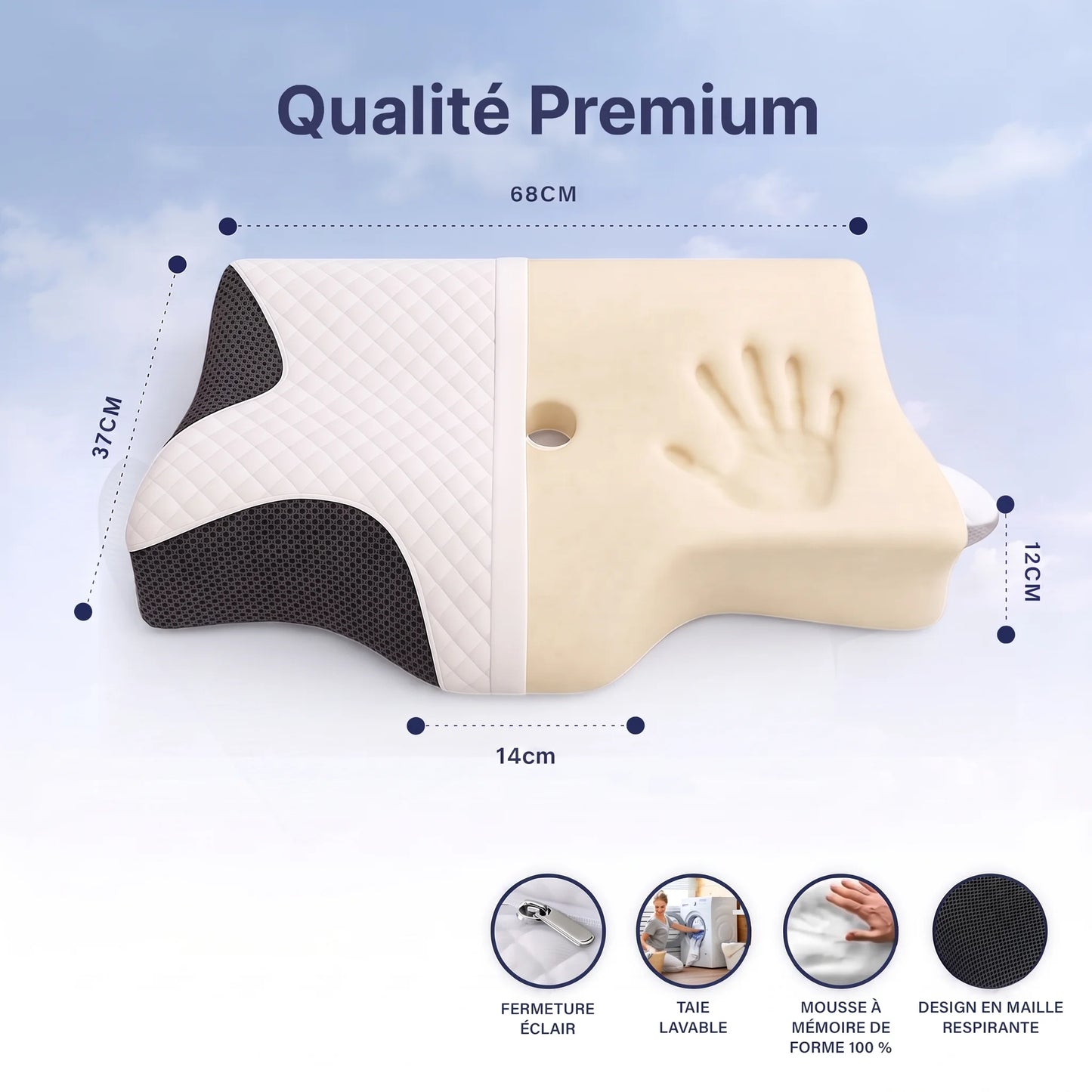 MemoForm — Oreiller Cervical à Mémoire de Forme